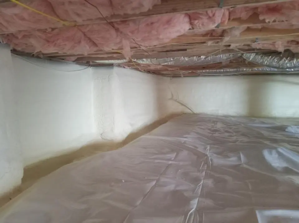 Crawl space encapsulation with closed-cell spray foam for Attic Insulation in Lehman